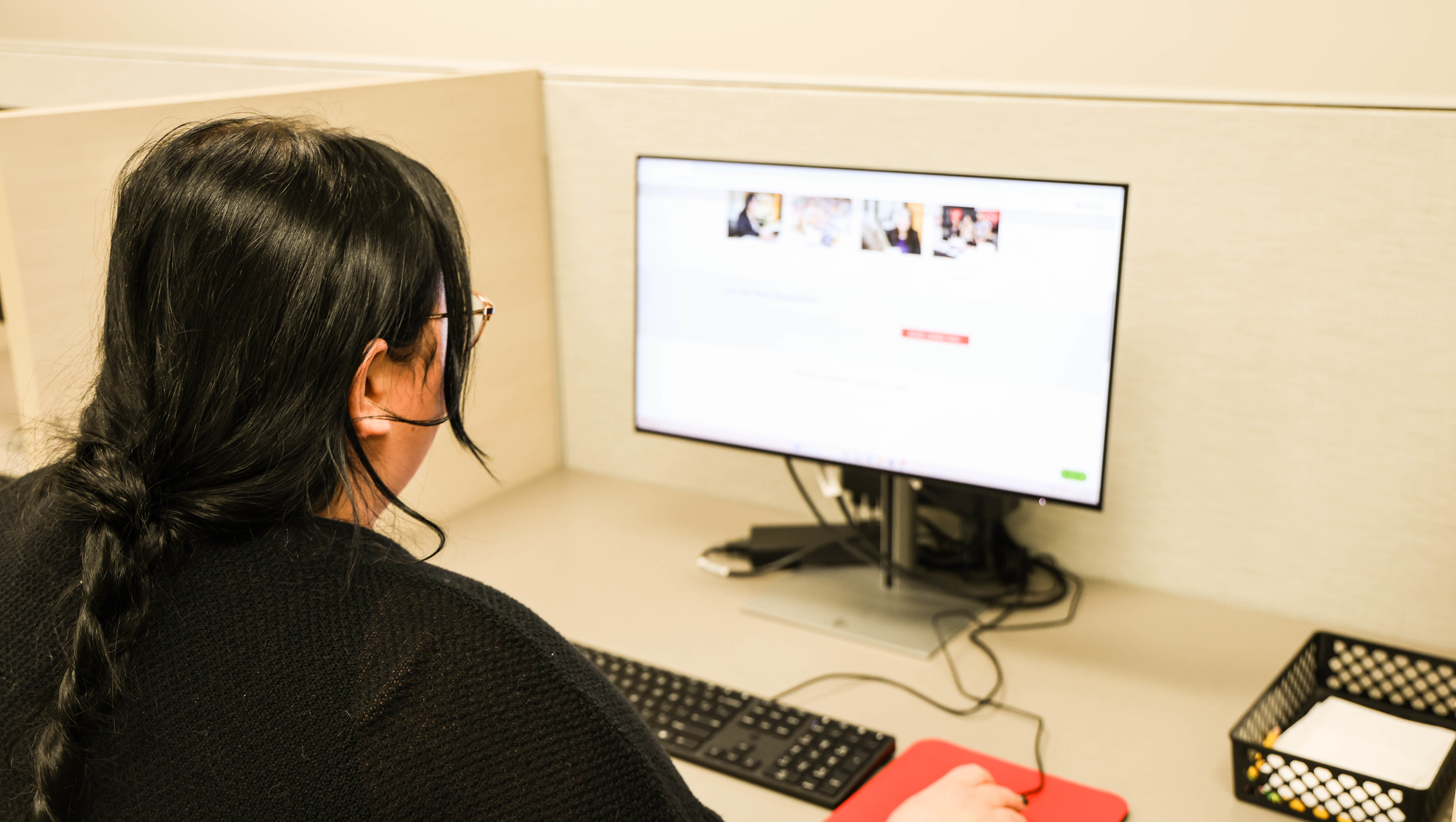 Woman using computer