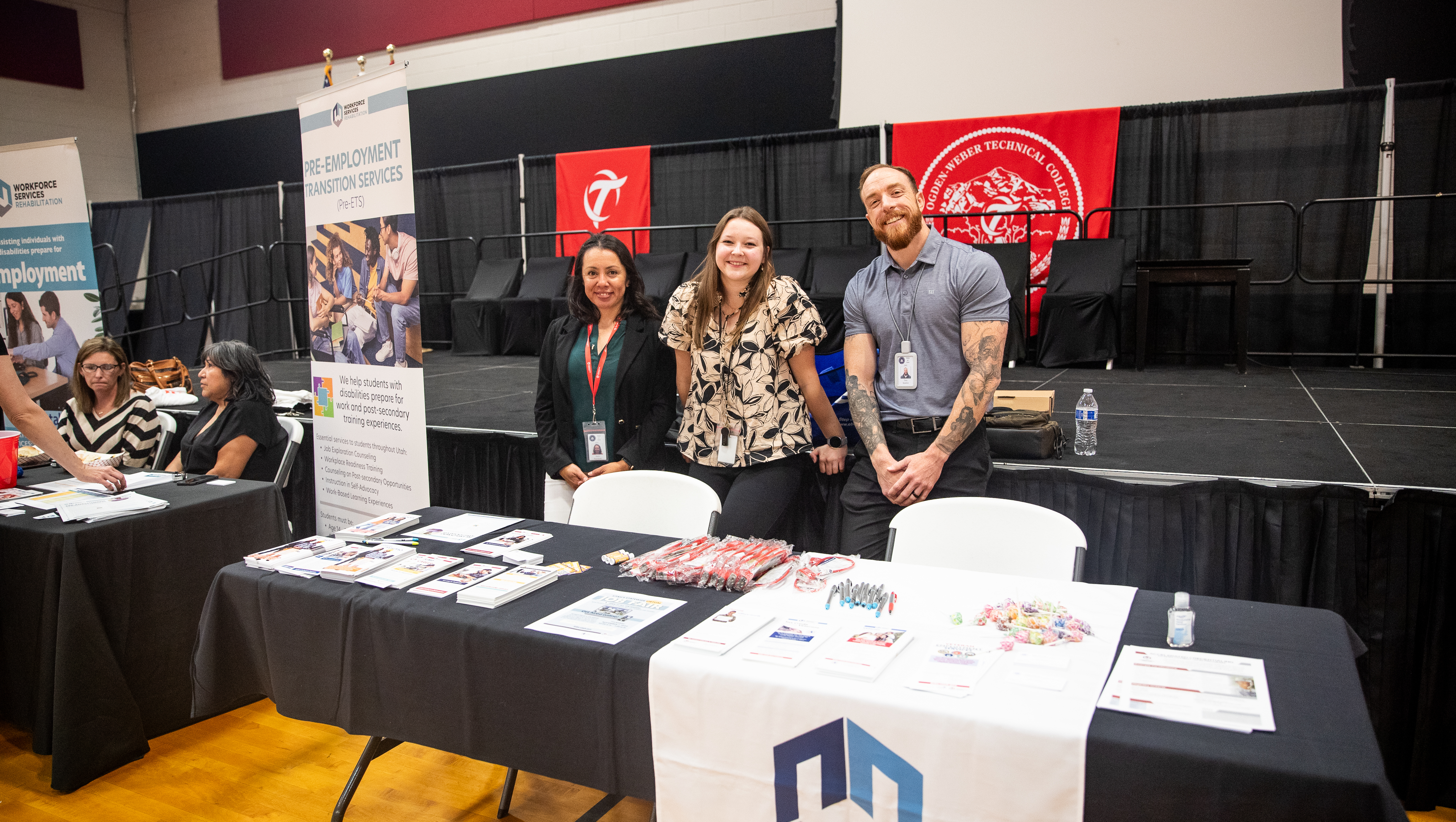 People standing at table